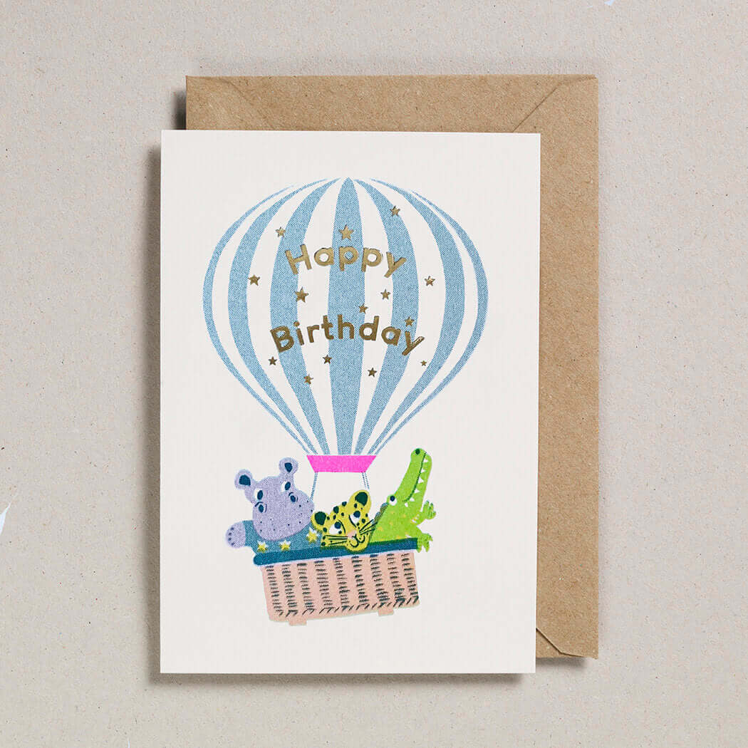 Hot Air Balloon Birthday Greetings Card