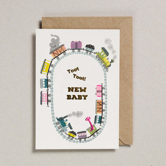 Toot Toot New Baby Greetings Card