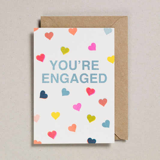 You're Engaged Riso Greetings Card