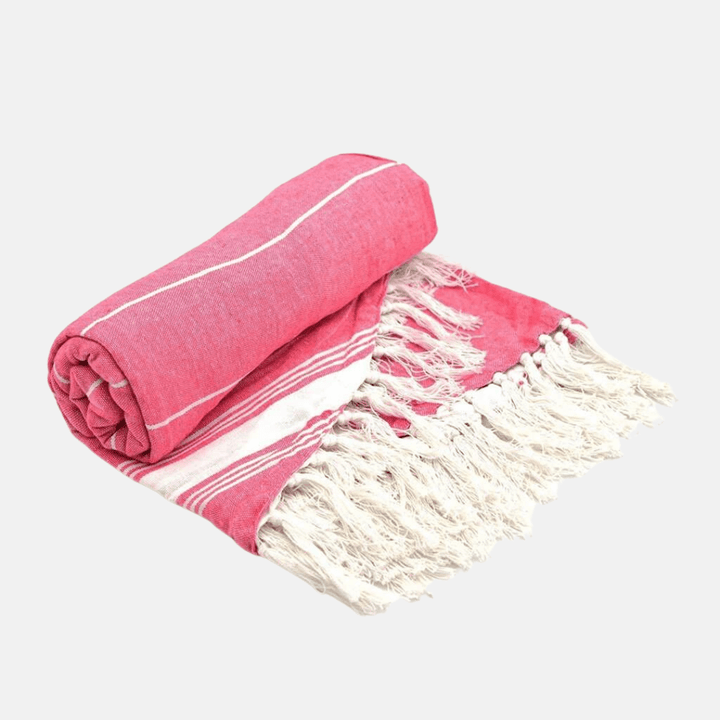 Pink Round Turkish Beach Towel