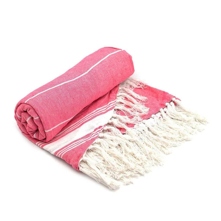 Pink Round Turkish Beach Towel