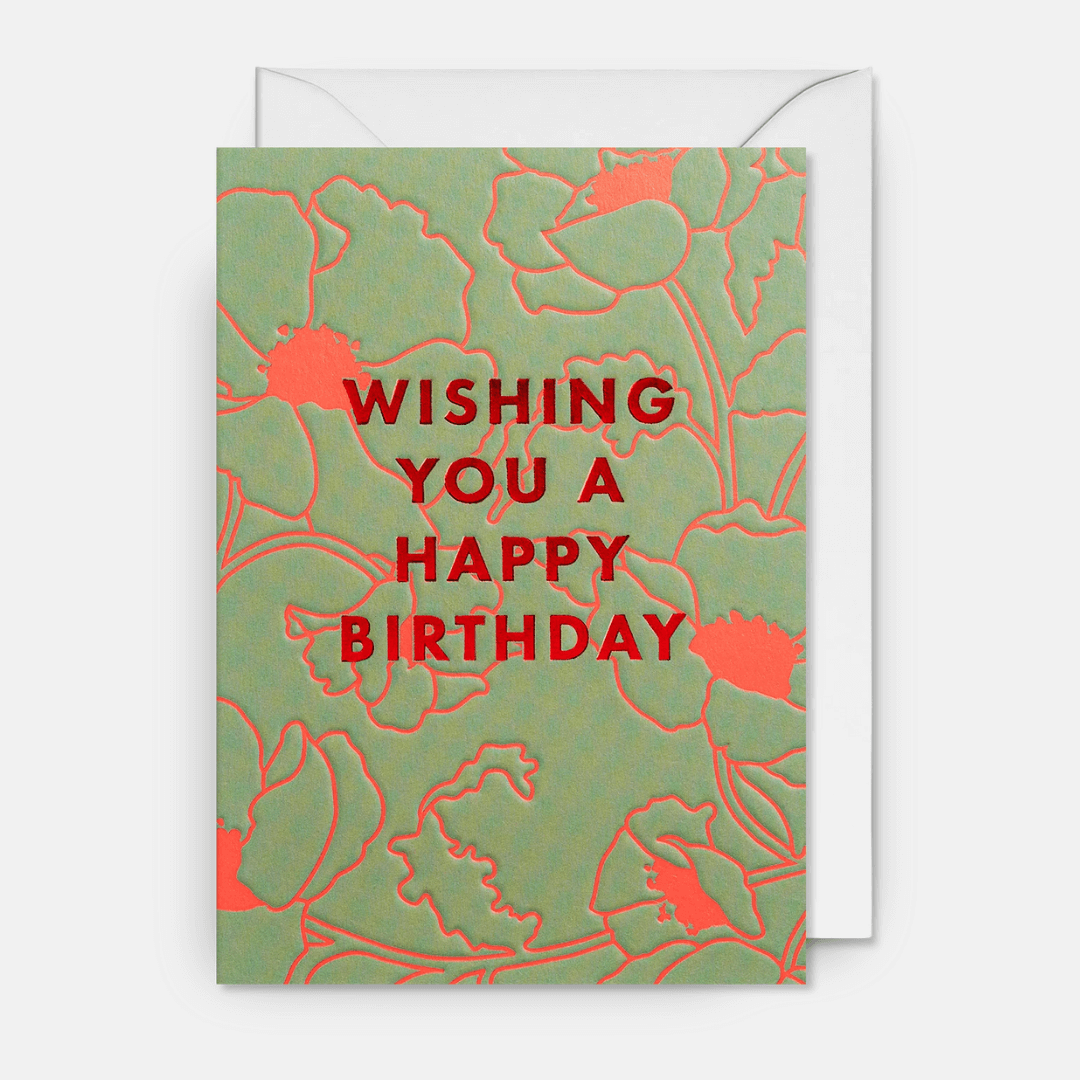 Poppies Happy Birthday Greetings Card