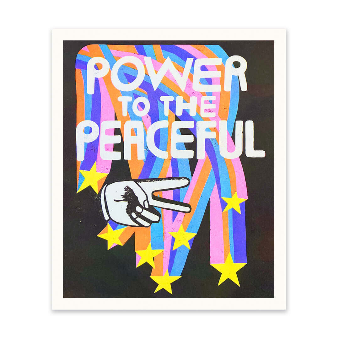 Power to the Peaceful Riso Art Print