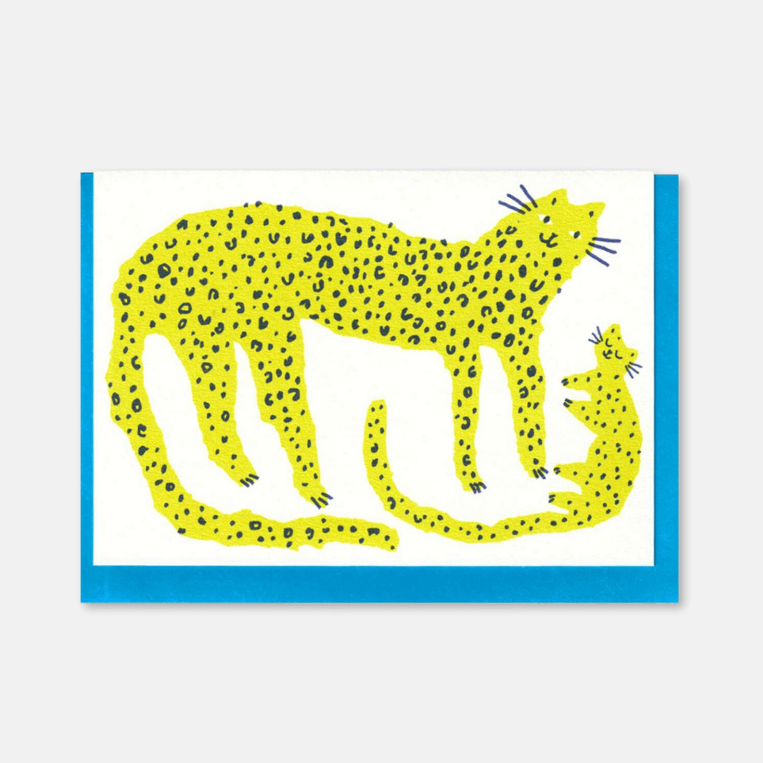 Leopard & Cub Greetings Card