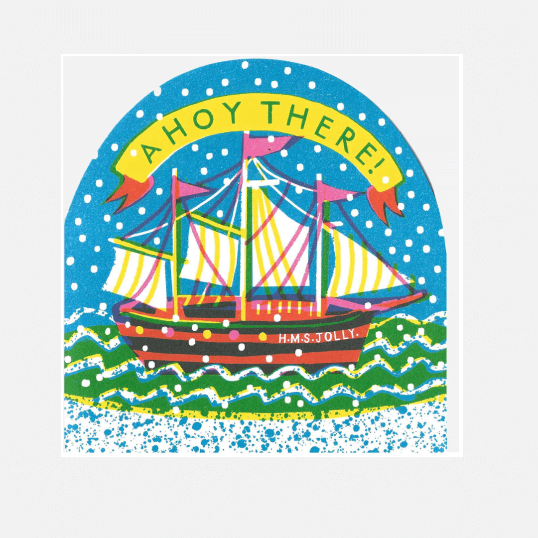 Ship Snowglobe Greetings Card