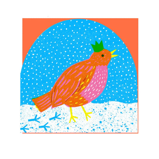 Snowglobe Robin Christmas Card