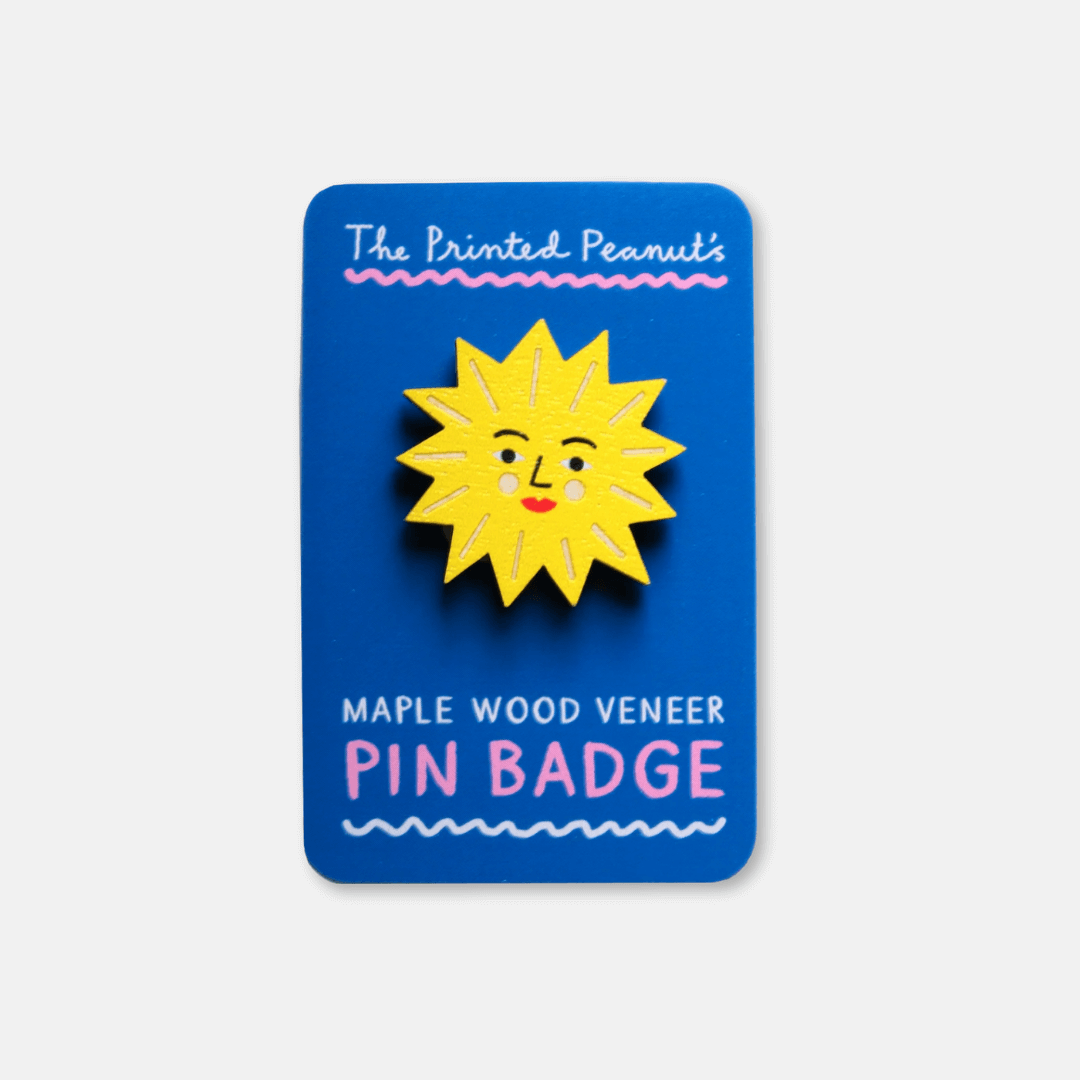 Sunshine Wooden Pin Badge