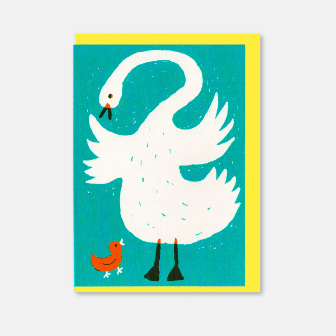 Swan & Cygnet Greetings Card