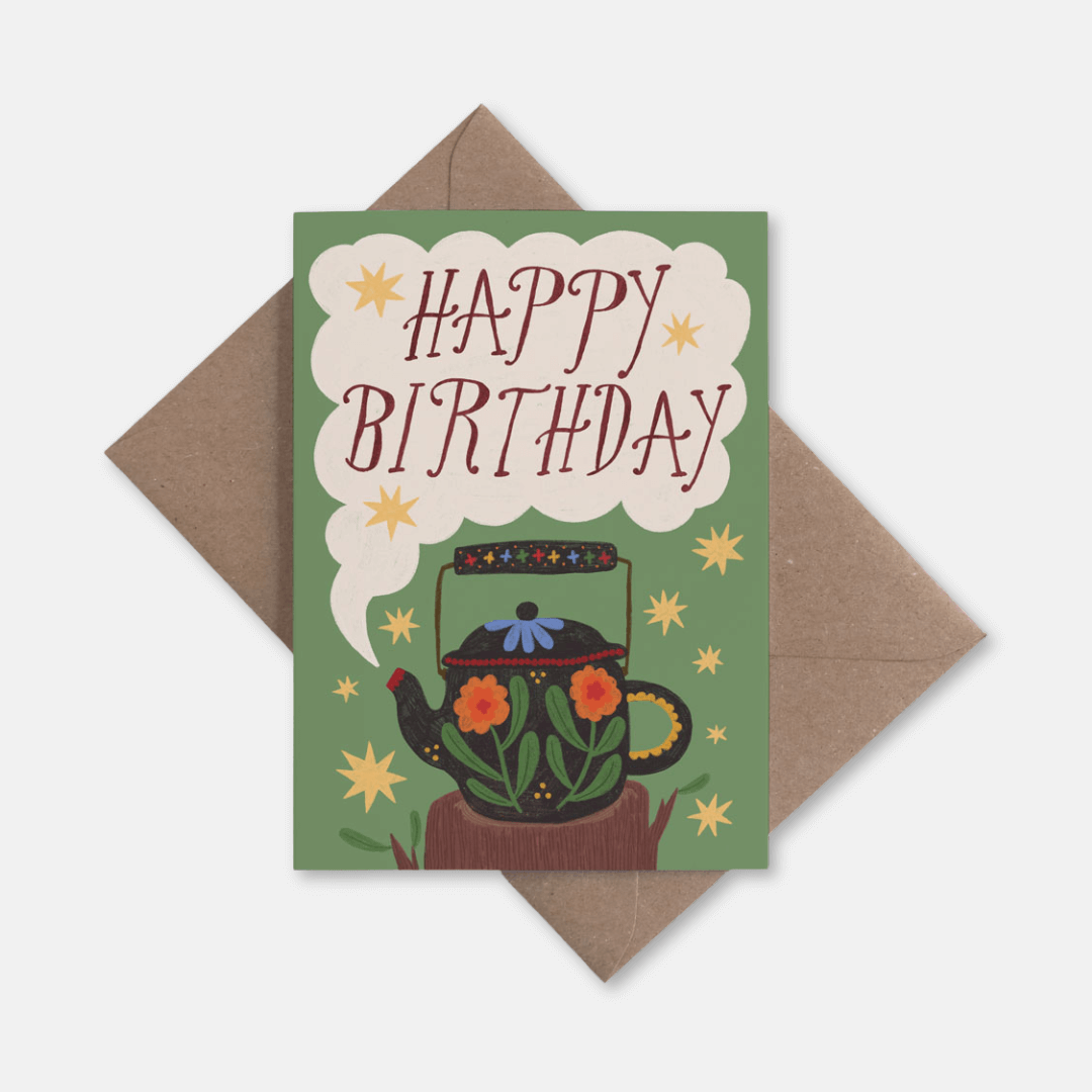 Birthday Teapot Greetings Card