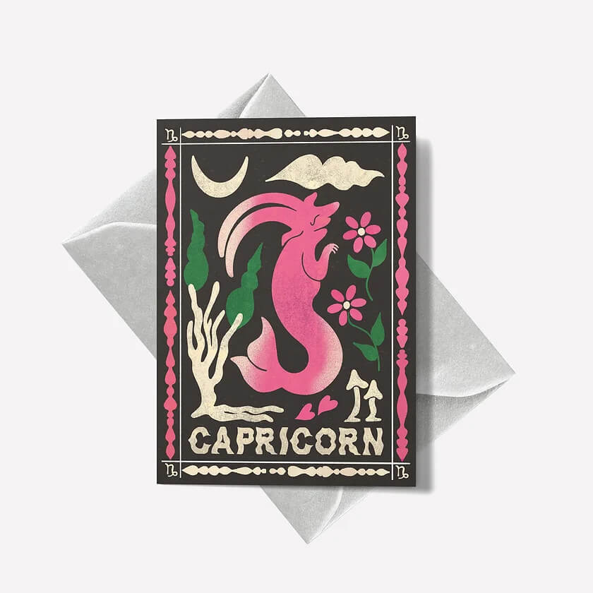 Capricorn Mini Greetings Card