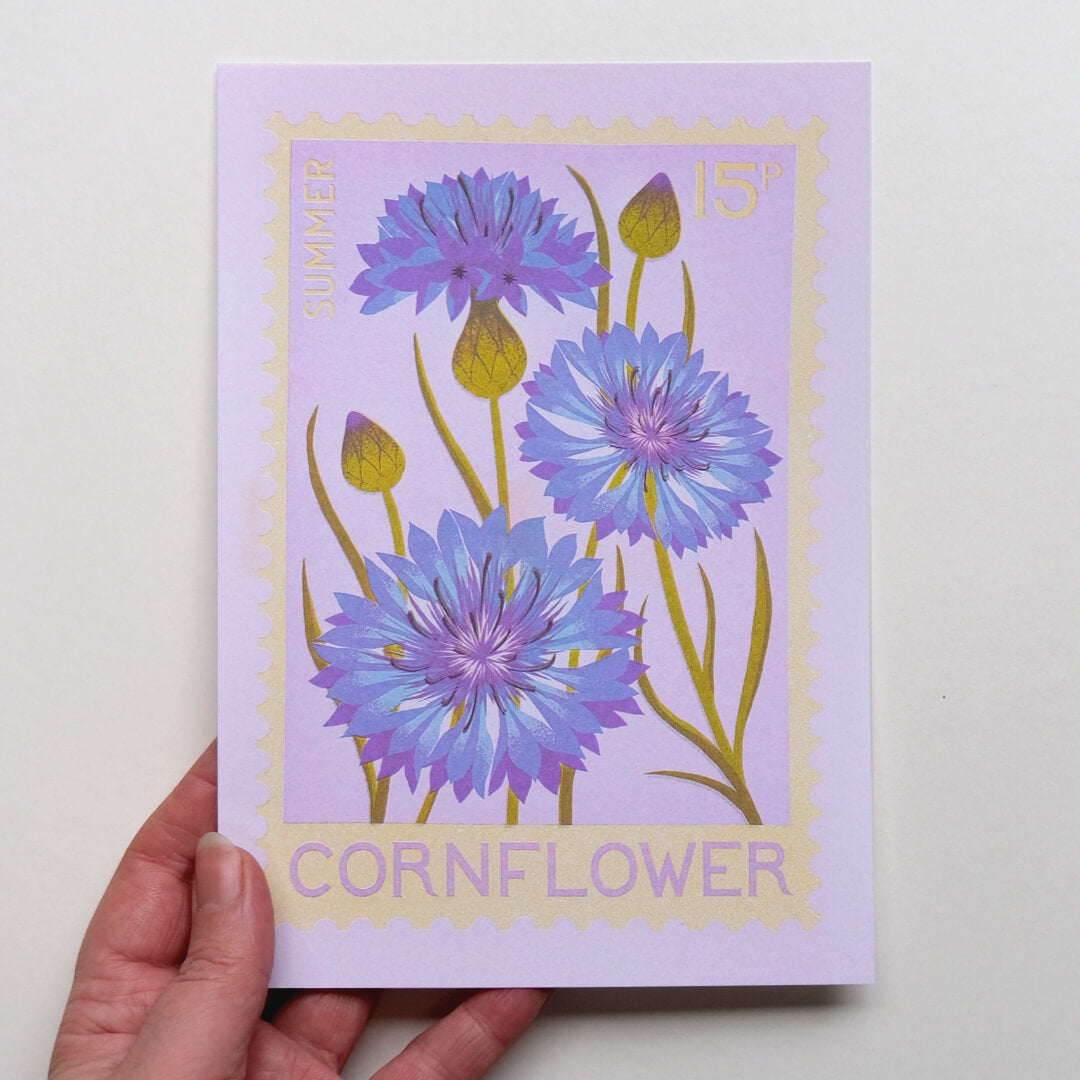 Cornflower A5 Risograph Print