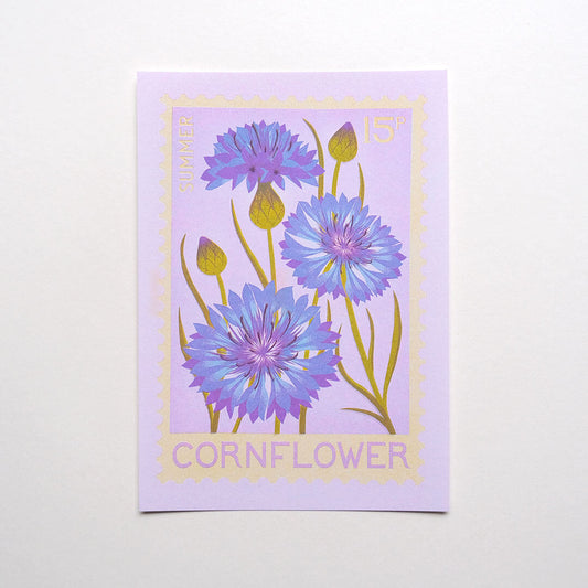 Cornflower A5 Risograph Print