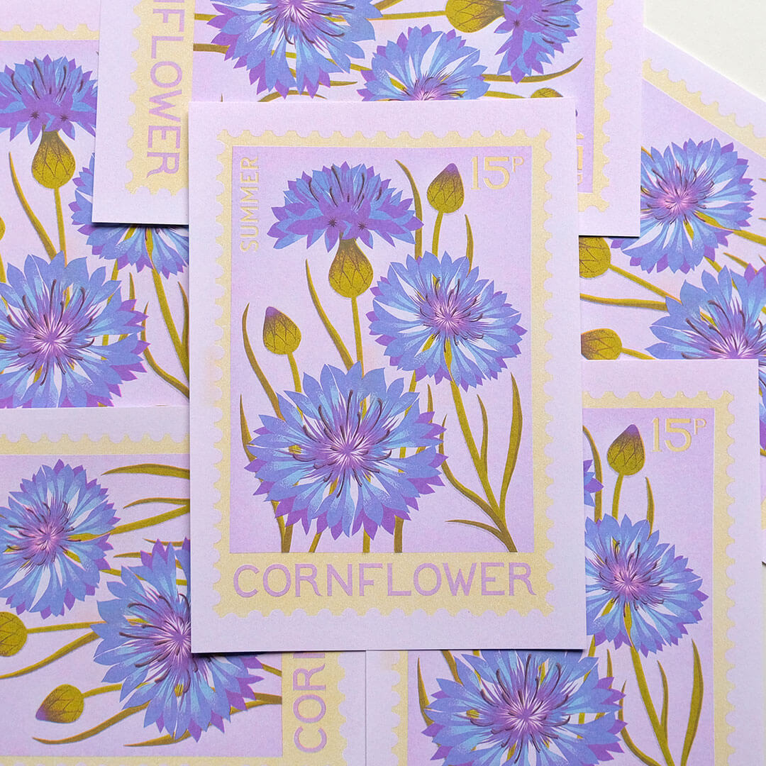 Cornflower A5 Risograph Print