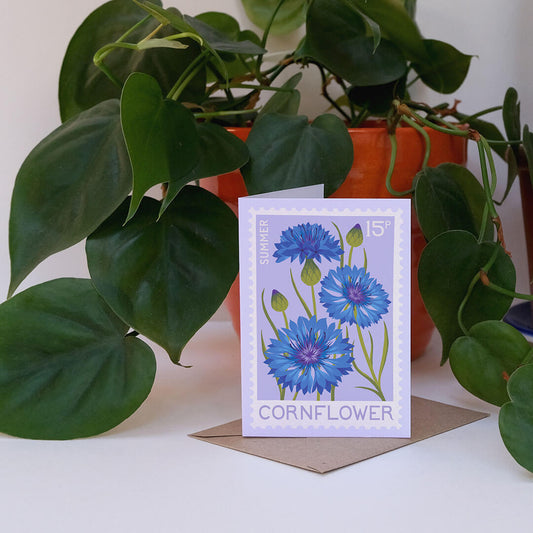 Cornflower Mini Greetings Card