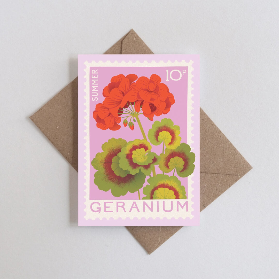 Geranium Mini Greetings Card