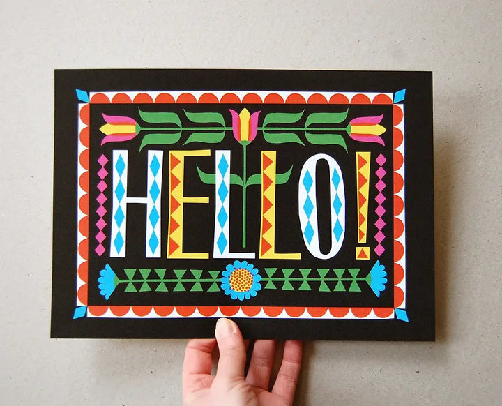 Hello A4 Art Print