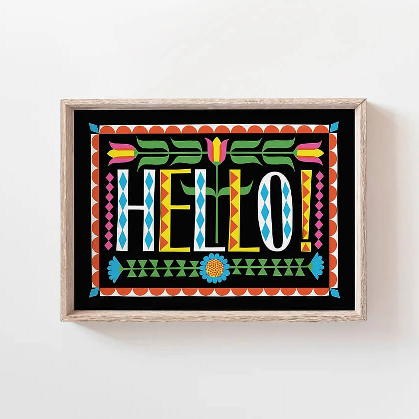 Hello A4 Art Print