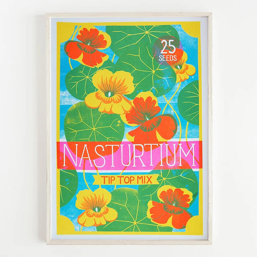 Nasturtium A3 Risograph Print