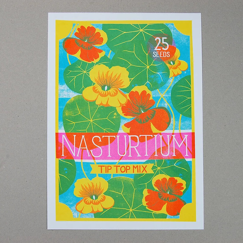 Nasturtium A3 Risograph Print