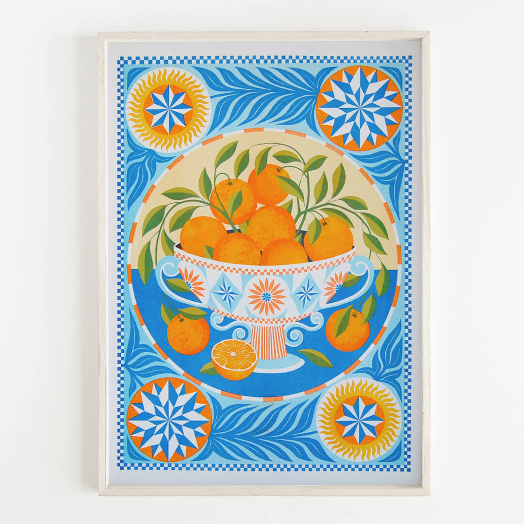 Orange Bowl A3 Risograph Print