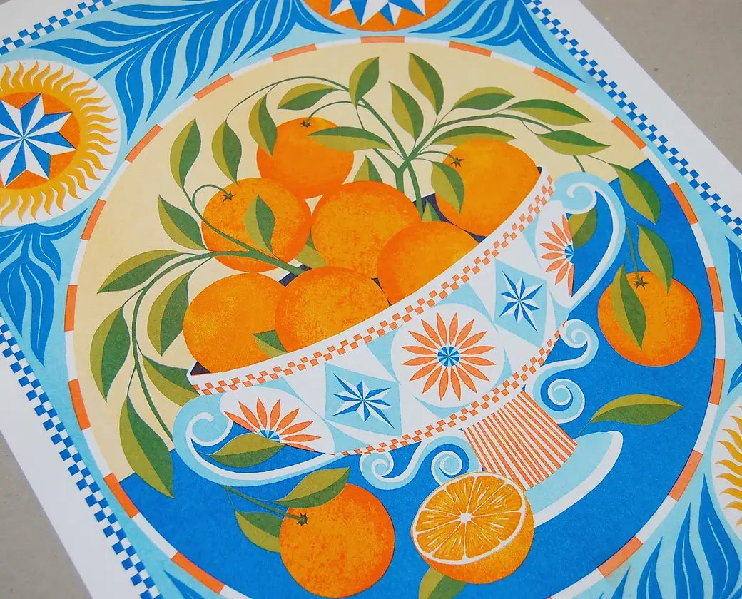 Orange Bowl A3 Risograph Print