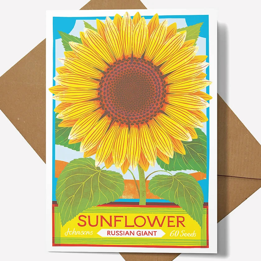 Sunflower Seeds Greetings Card