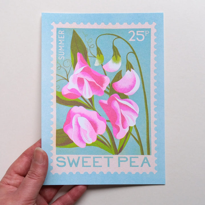 Sweet Pea A5 Risograph Print