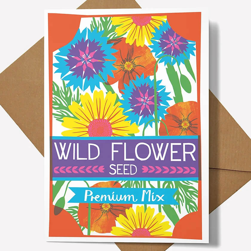 Wild Flowers Seeds Greetings Card