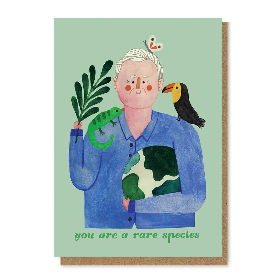 Rare Species David Attenborough Greetings Card