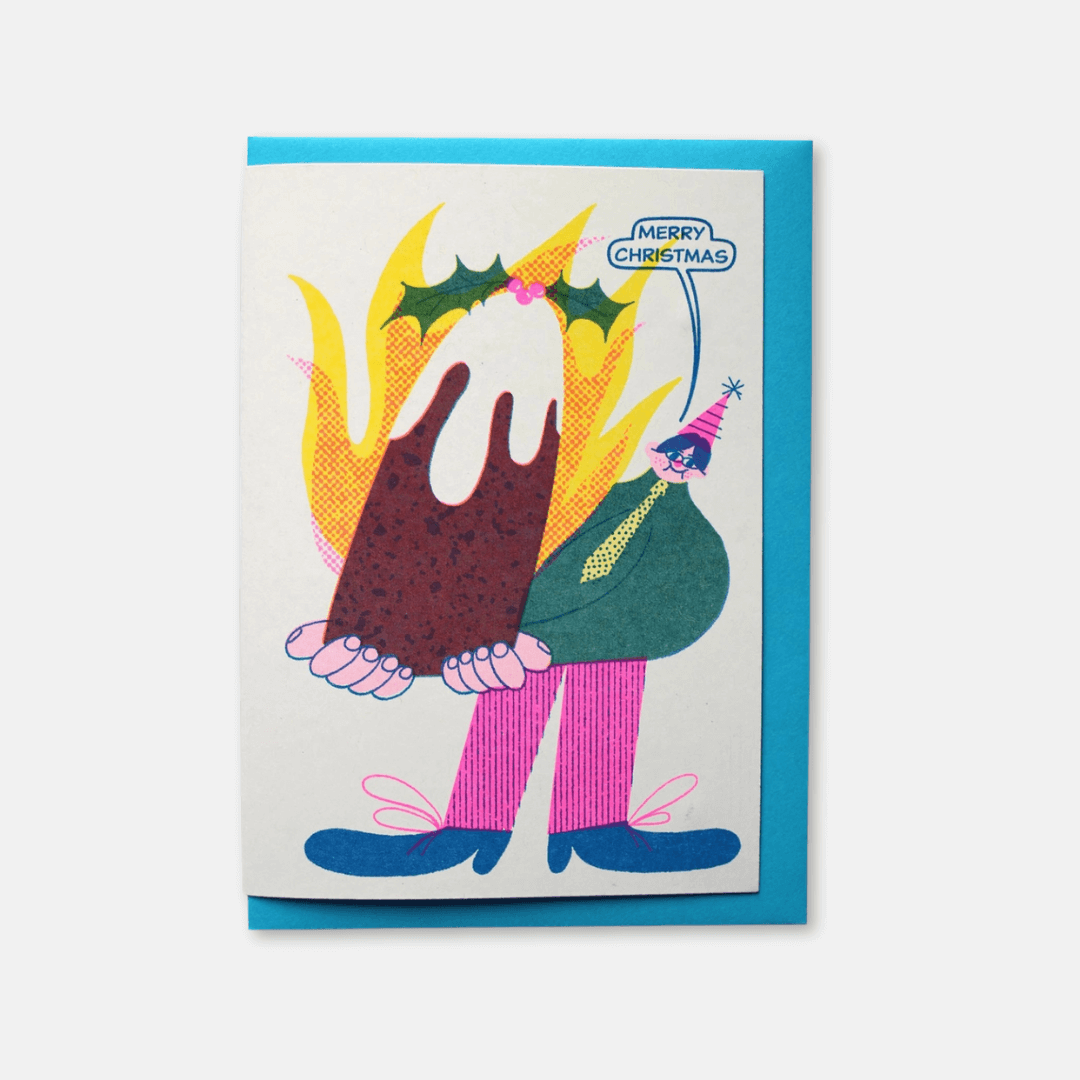 Christmas Pudding Greetings Card