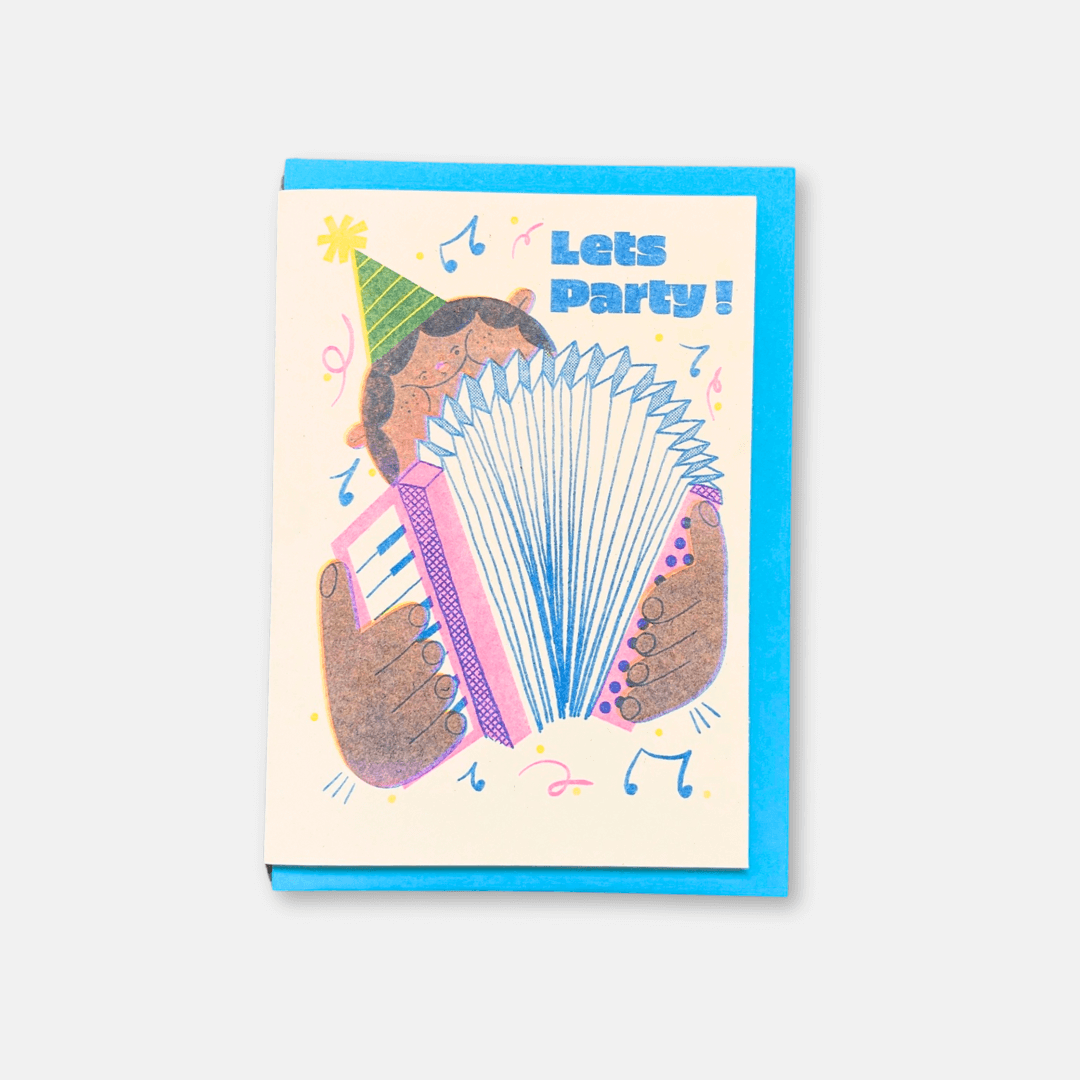 Let's Party A6 Riso Greetings Card