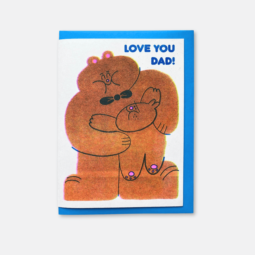 Love You Dad Bear Riso Greetings Card