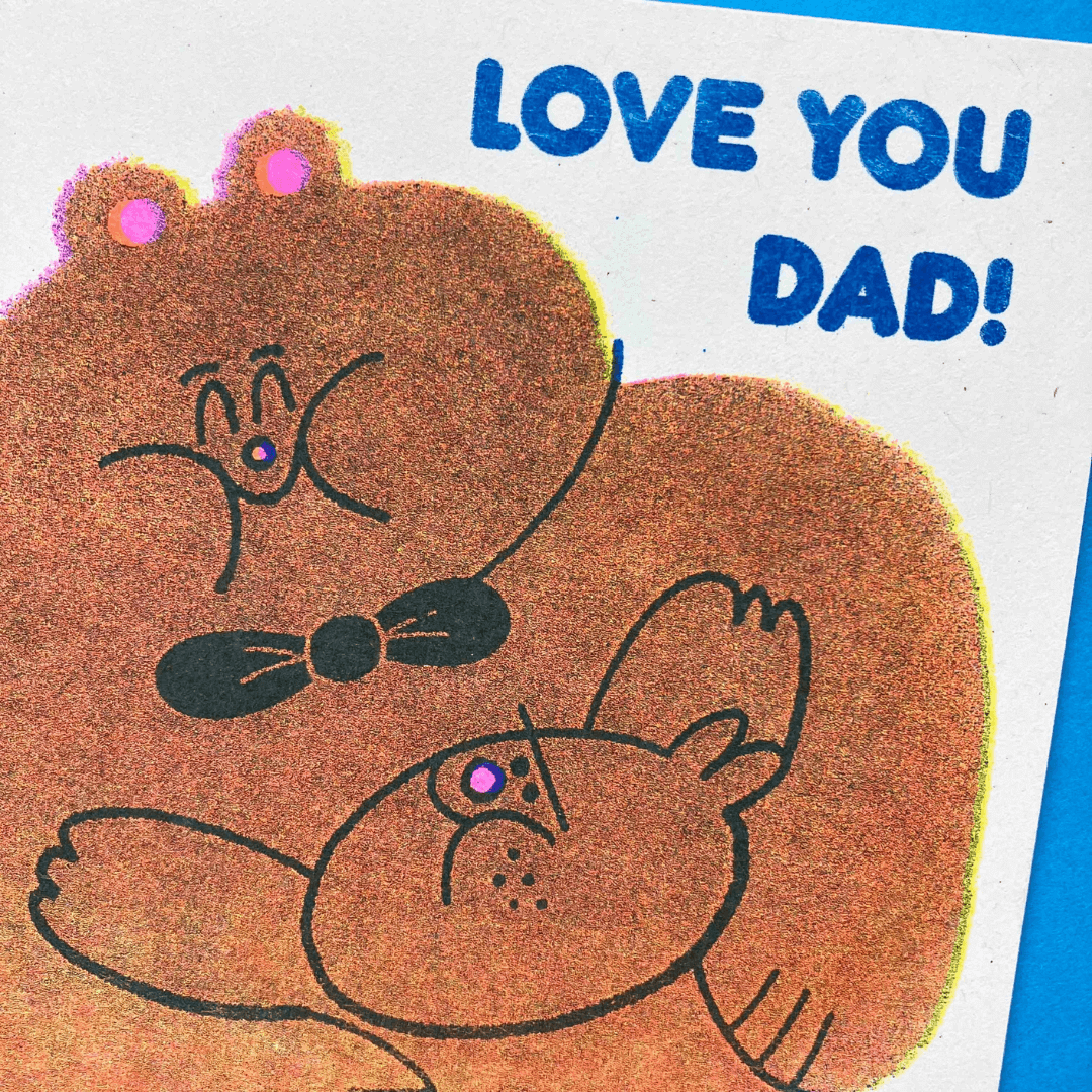 Love You Dad Bear Riso Greetings Card