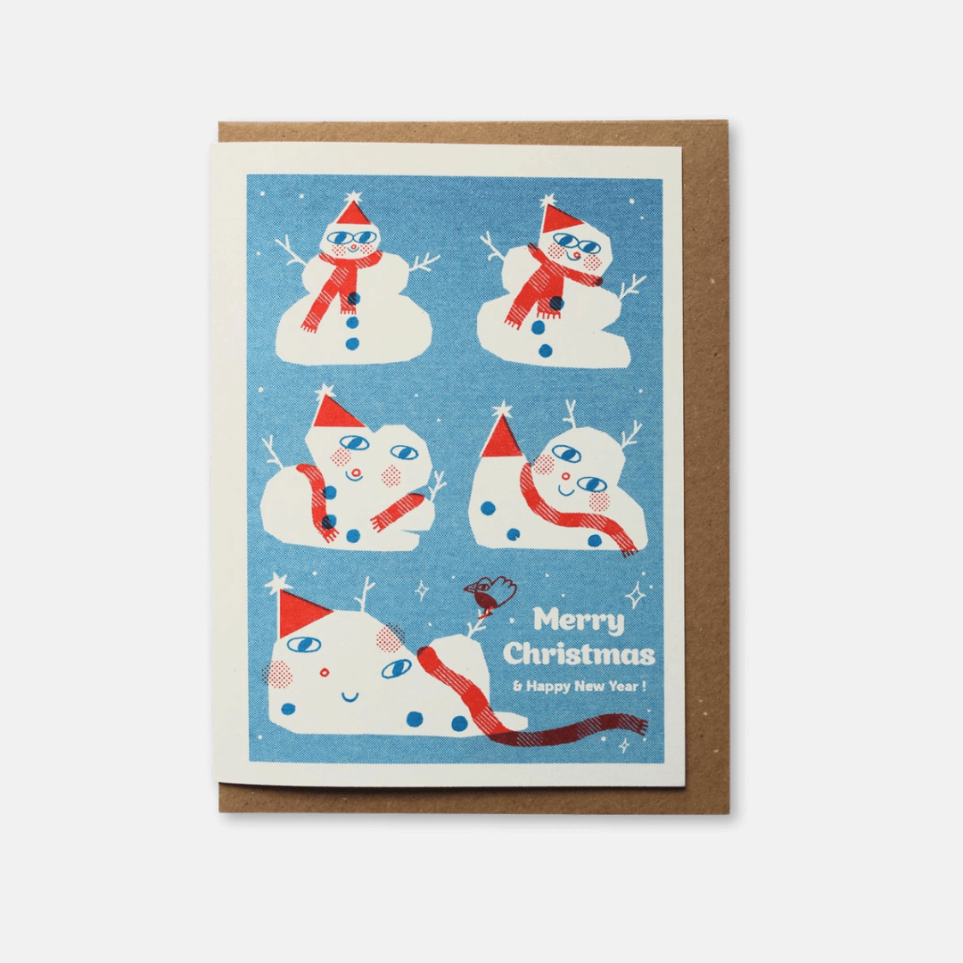 Melting Snowman Greetings Card