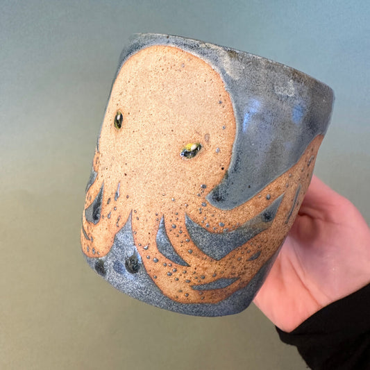 Grey Blue Octo Mug