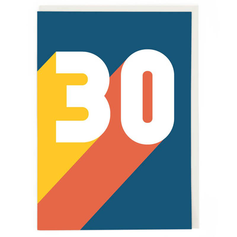 Retro 30 Birthday Greetings Card