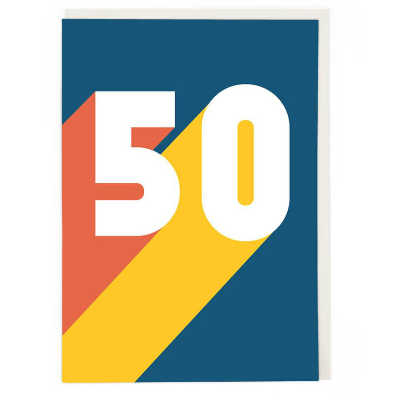 Retro 50 Birthday Greetings Card