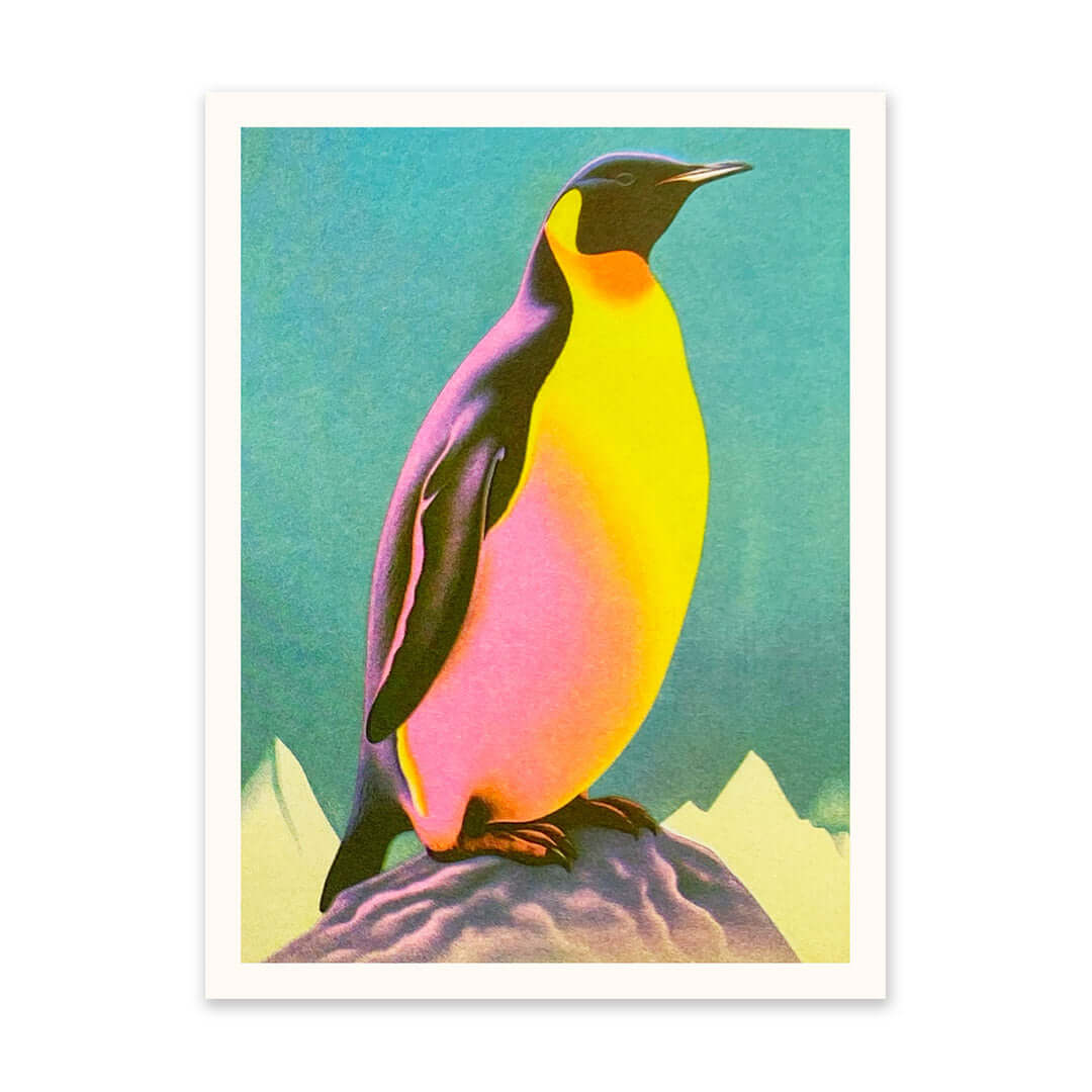 Retro Penguin A5 Riso Art Print