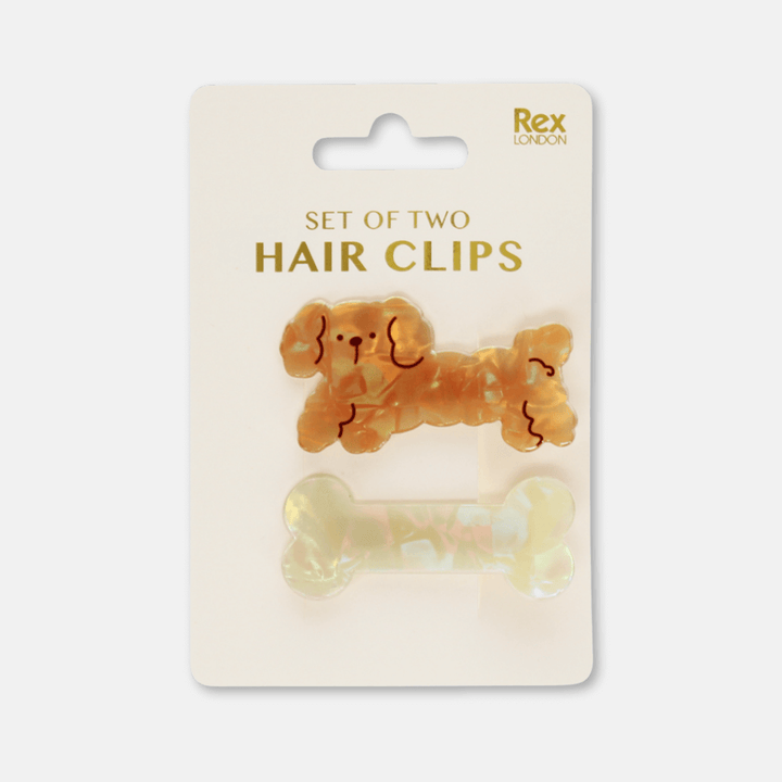 Dog & Bone Hair Clip Set