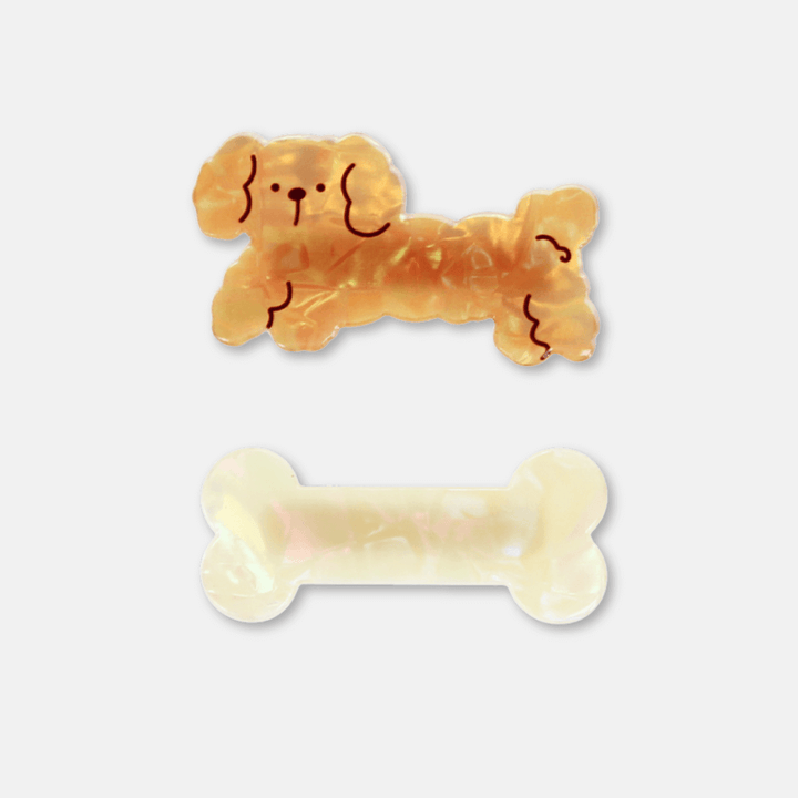 Dog & Bone Hair Clip Set