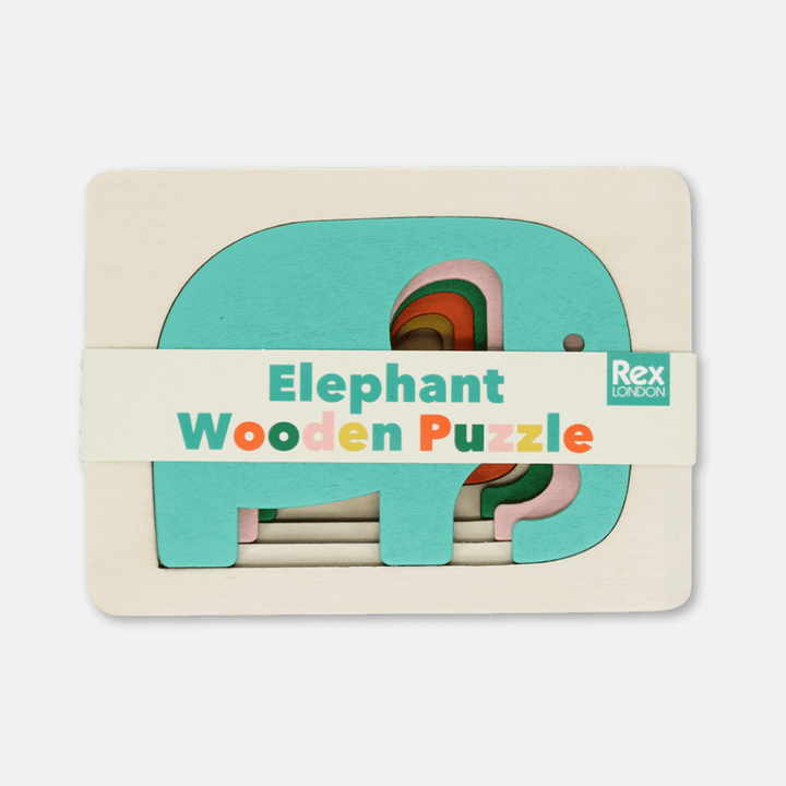 Wooden Elephant Layered Puzzle