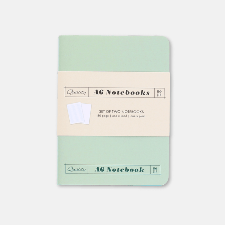 Green & Aqua A6 Notebook Set