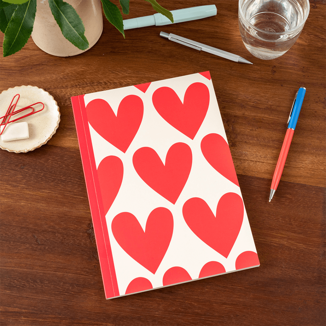 Hearts A5 Lined Notebook