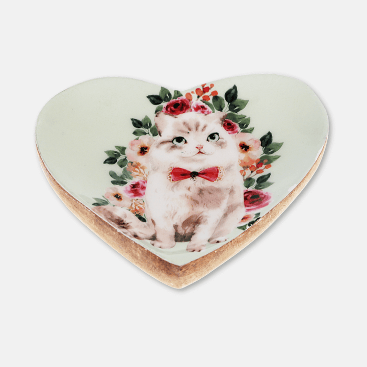 Kitsch Cat Wooden Trinket Dish