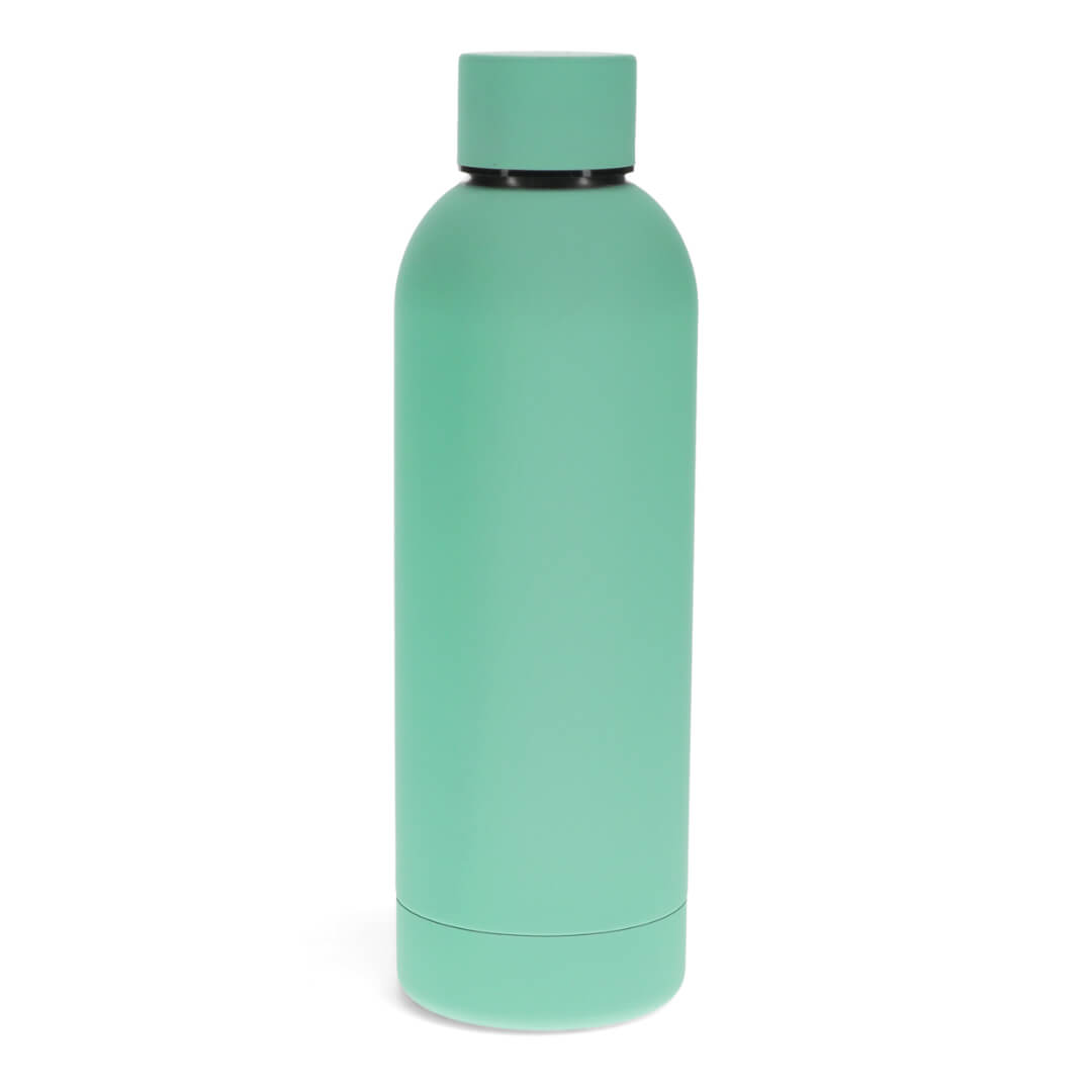 Mint Green Rubber Coated Steel Bottle