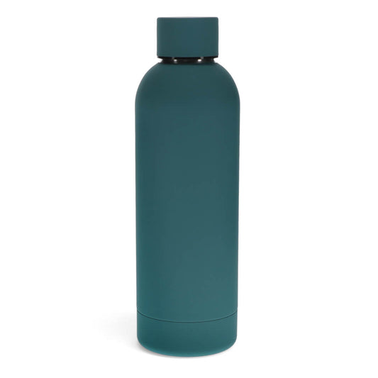 Petrol Blue Rubber Coated Steel Bottle