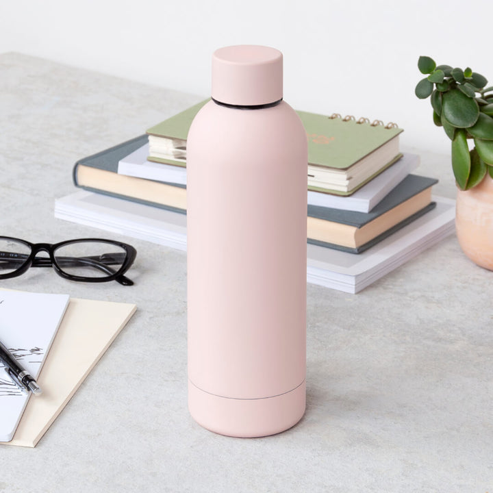 Pink Rubber Coated Steel Bottle