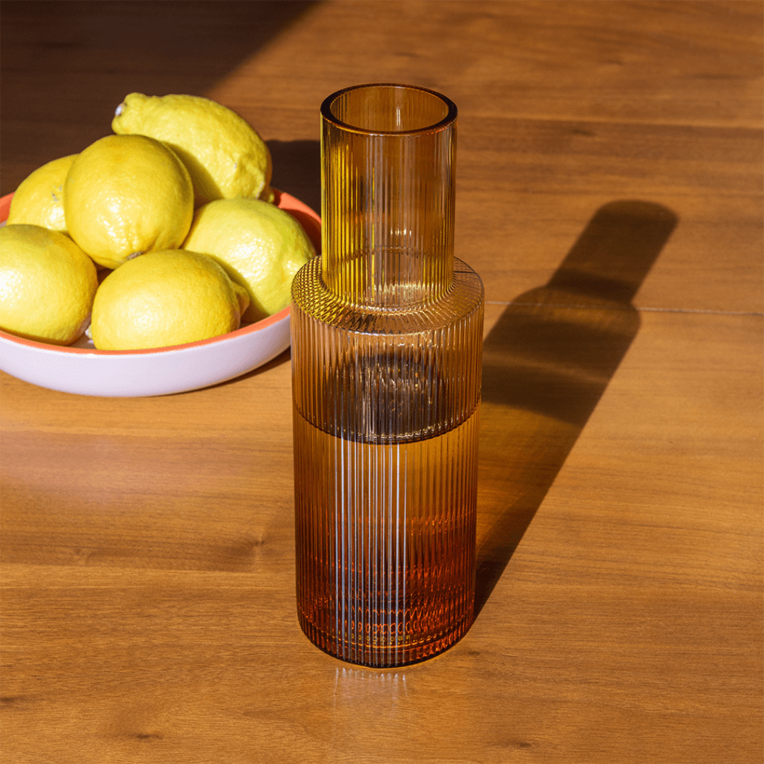 Ribbed Glass Carafe