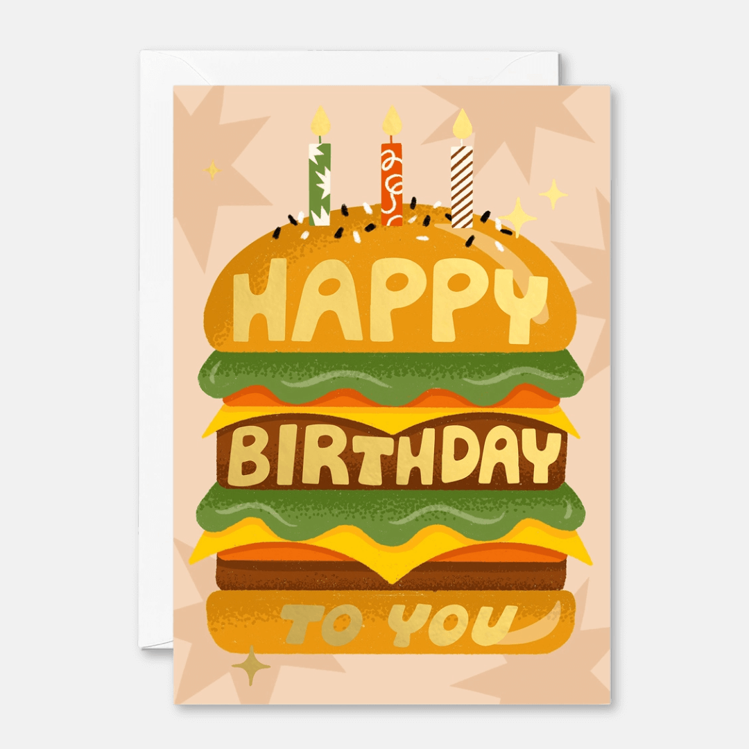 Birthday Burger Greetings Card