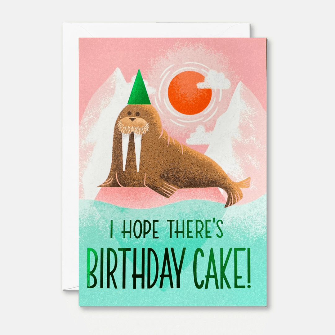 Birthday Walrus Greetings Card